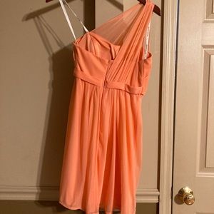 David’s bridal, short tangerine, size 0 bridesmaid dress
